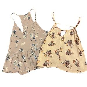 Lot of 2 boho floral flutter tank tops Kimchi and Full Tilt size xs